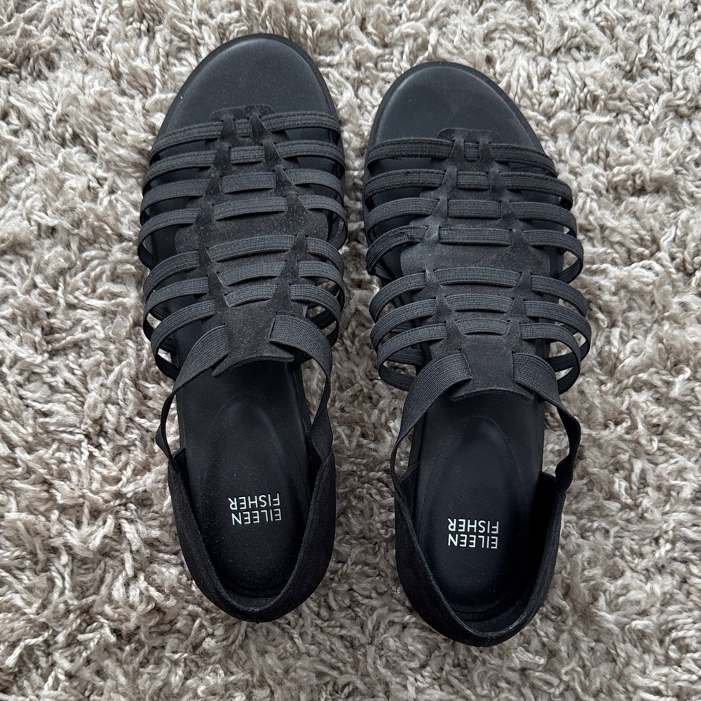 Eileen Fisher Women's Strappy Black Sandals